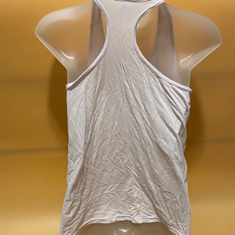 White Racerback Tank Top - Picture 2 of 4